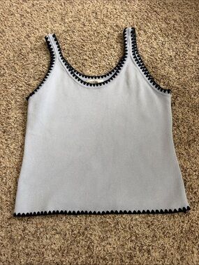 Active USA White Tank Top with Black Trim